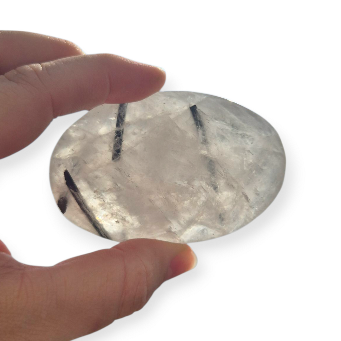 Crystals - Tourmalinated Quartz Palmstone