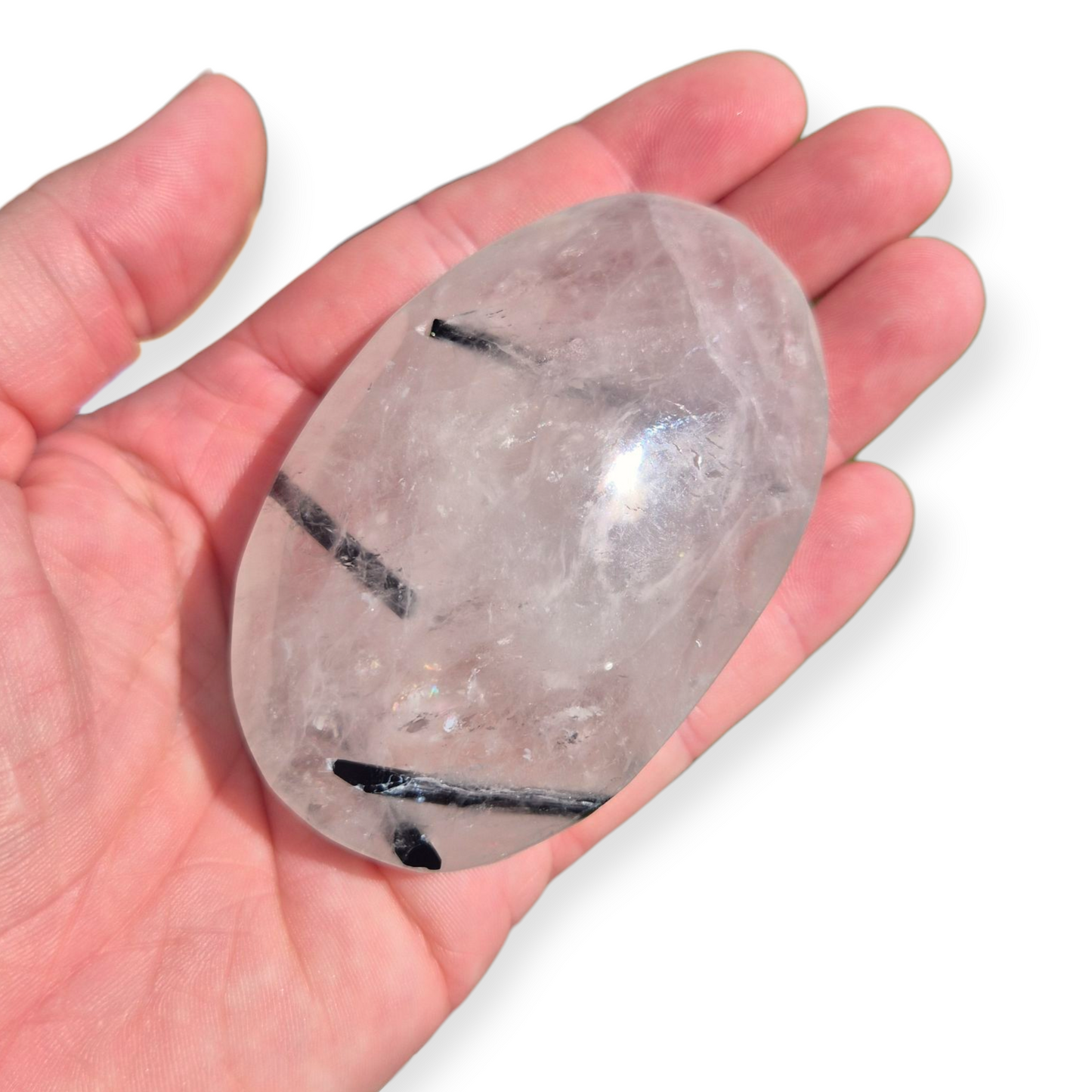 Crystals - Tourmalinated Quartz Palmstone