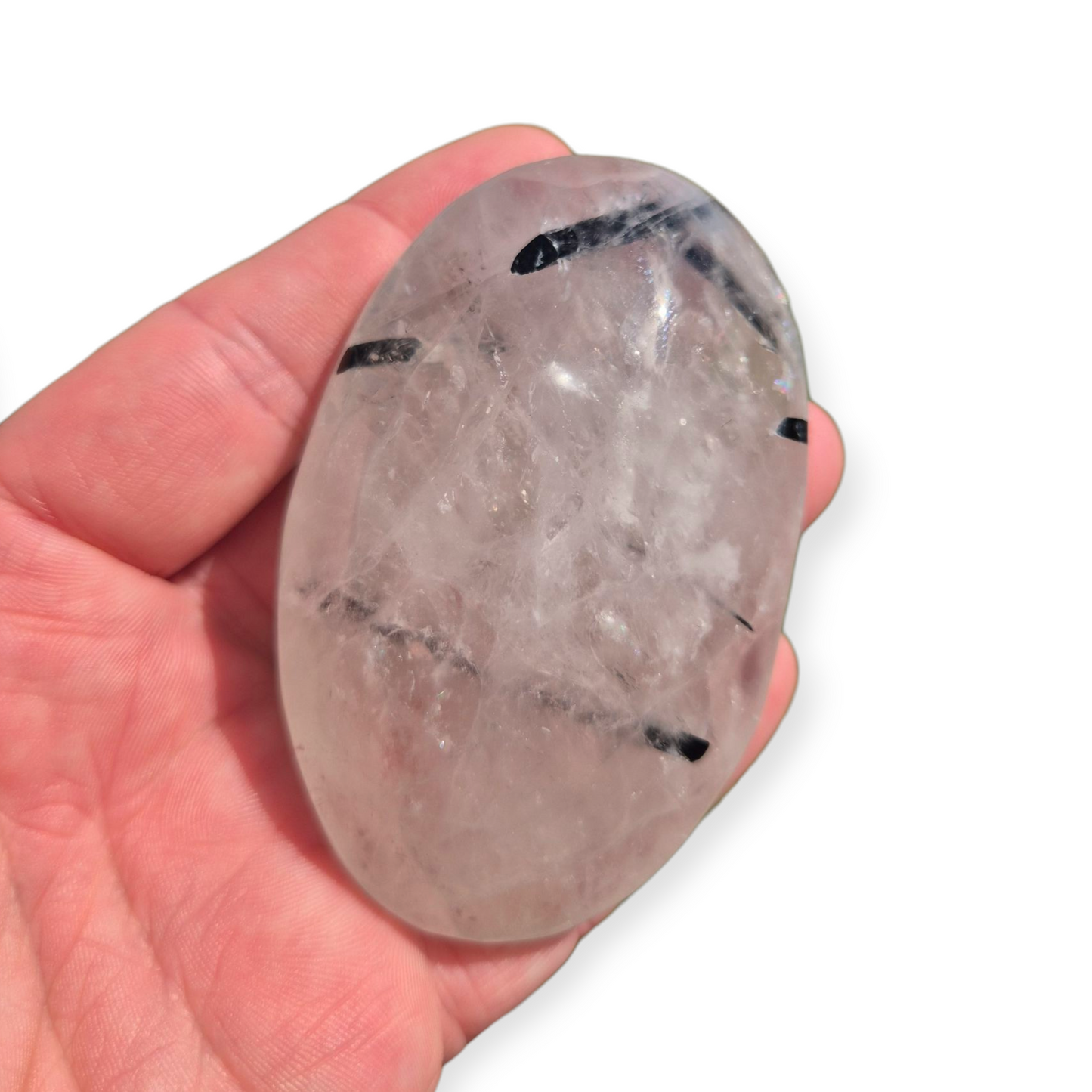 Crystals - Tourmalinated Quartz Palmstone