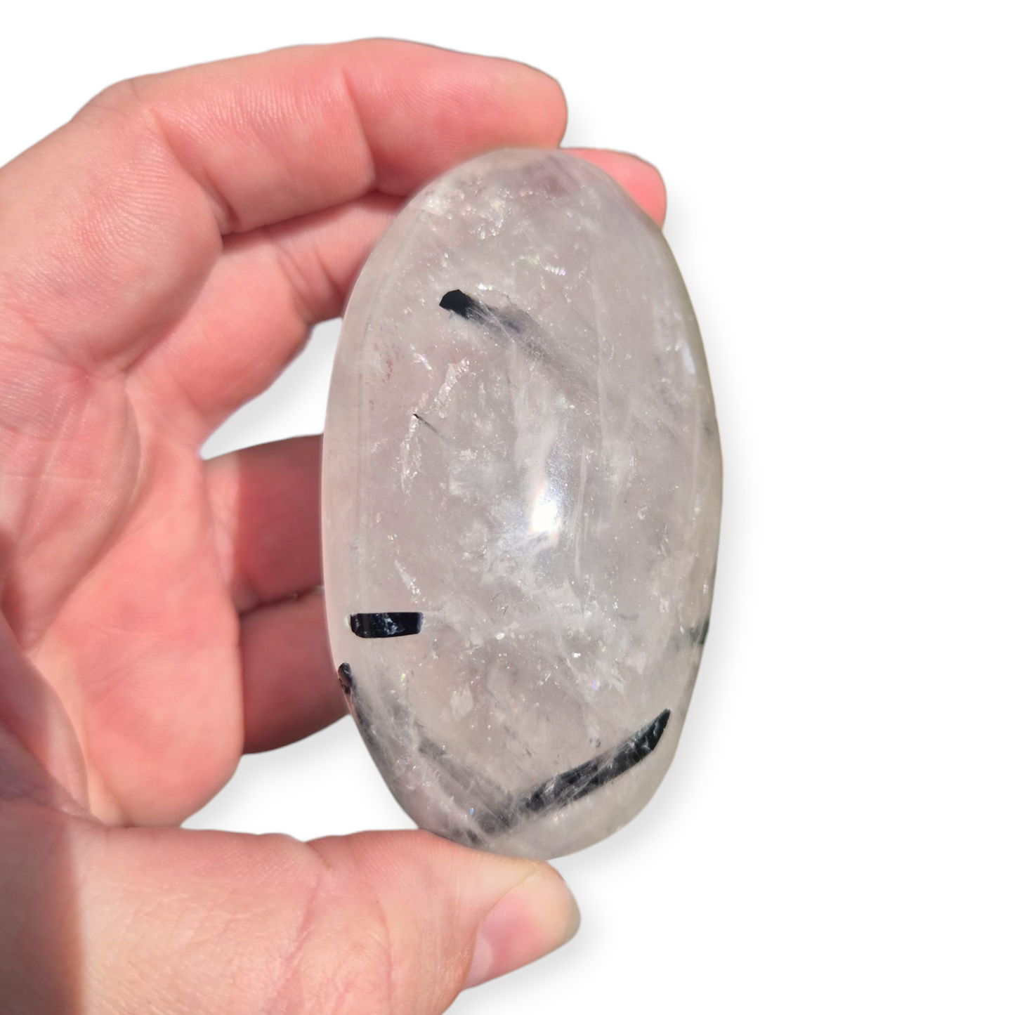 Crystals - Tourmalinated Quartz Palmstone