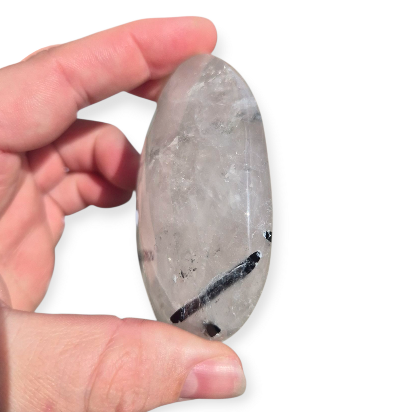 Crystals - Tourmalinated Quartz Palmstone