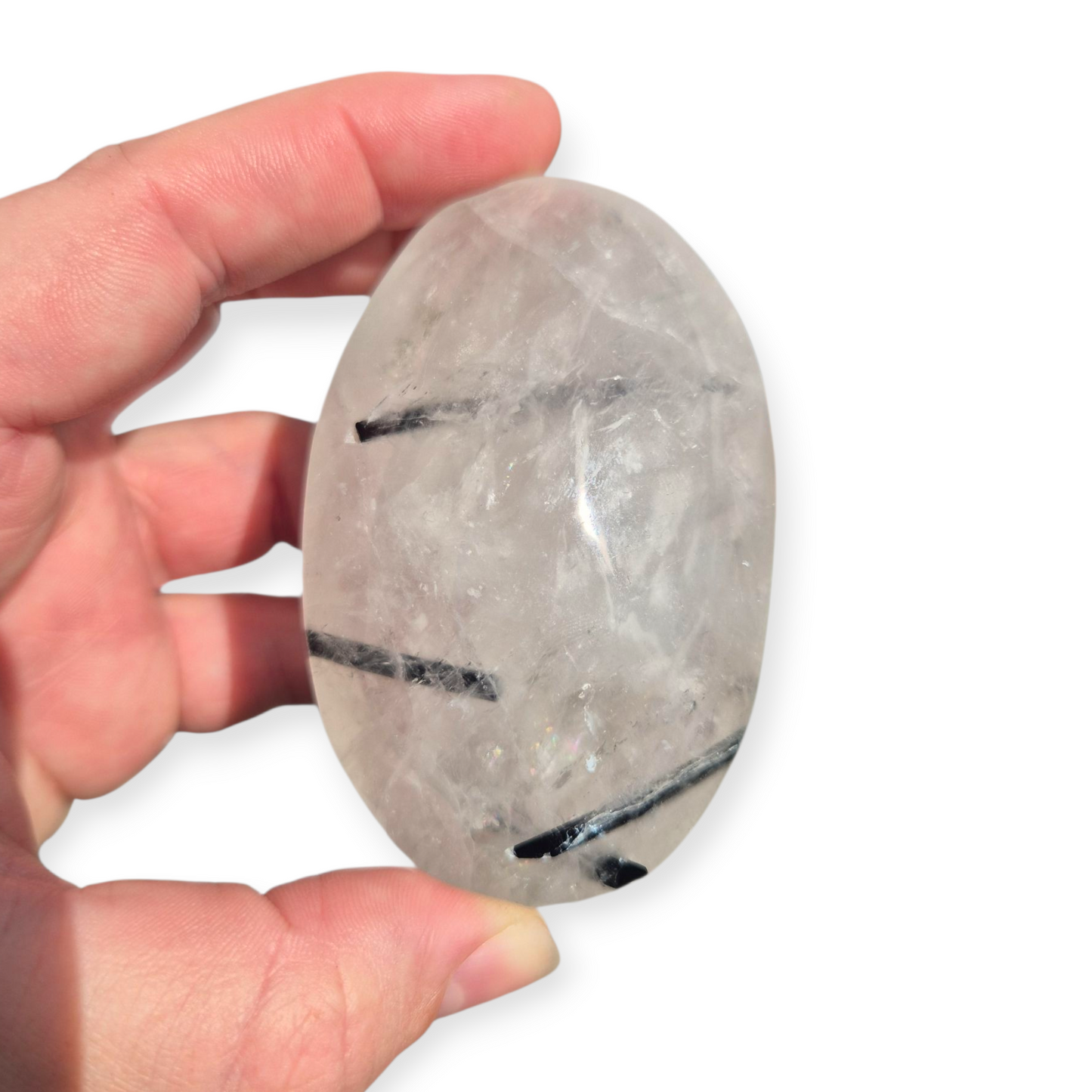 Crystals - Tourmalinated Quartz Palmstone