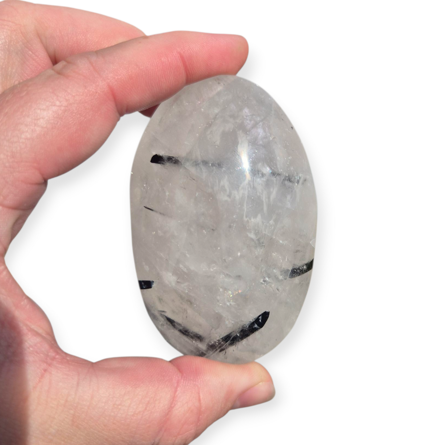Crystals - Tourmalinated Quartz Palmstone