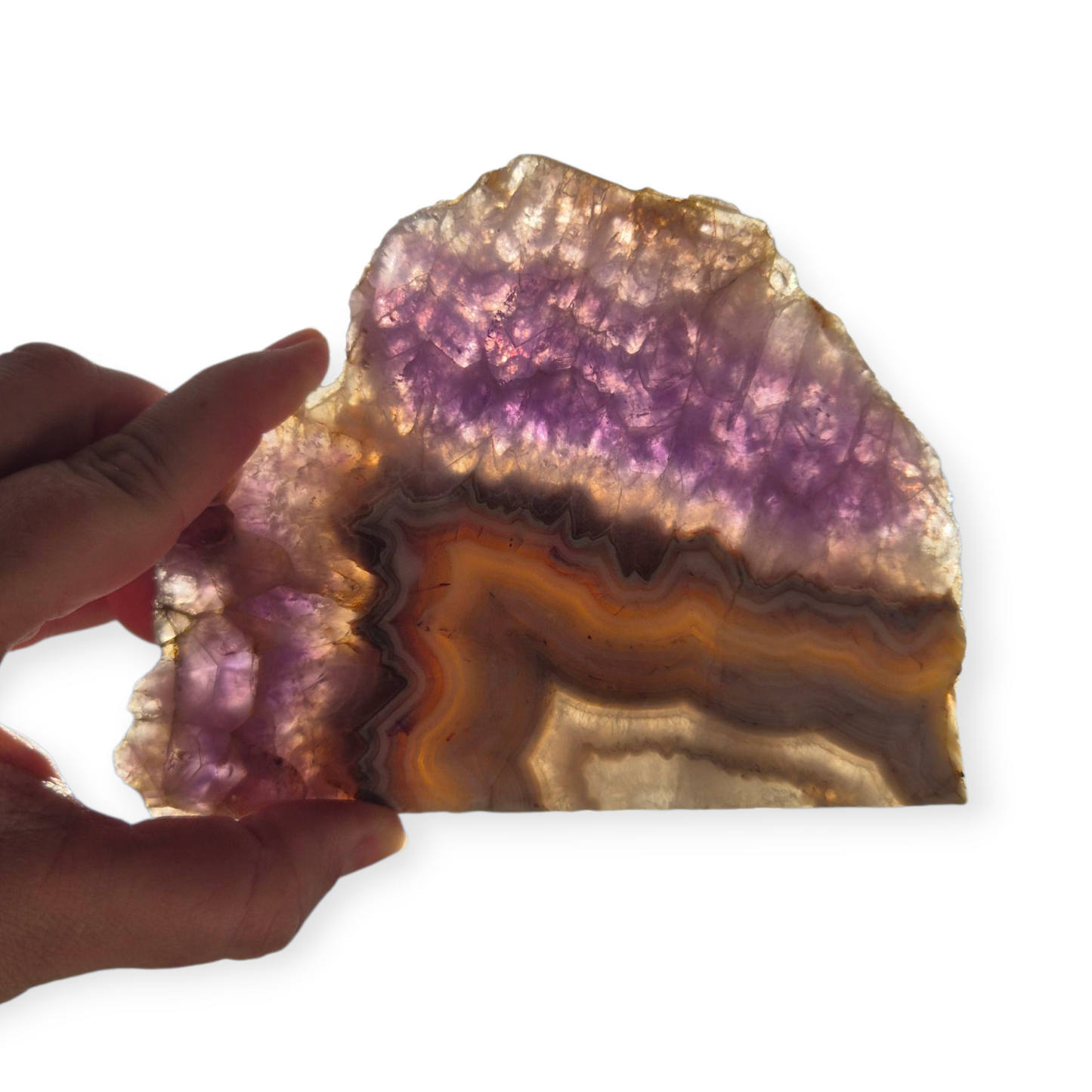 Crystals - Amethyst with Agate Polished Slab