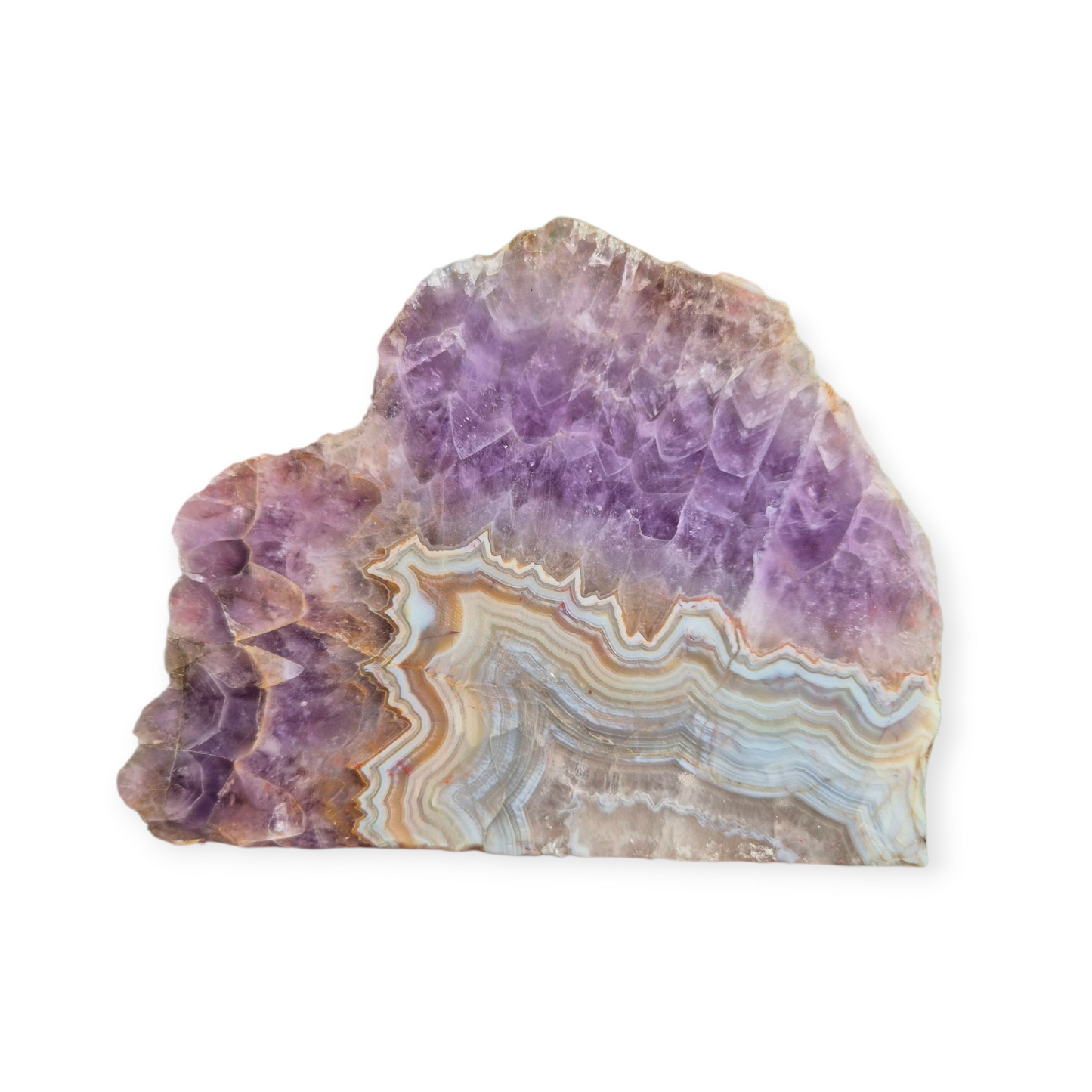 Crystals - Amethyst with Agate Polished Slab