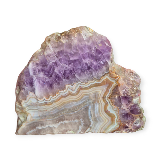 Crystals - Amethyst with Agate Polished Slab