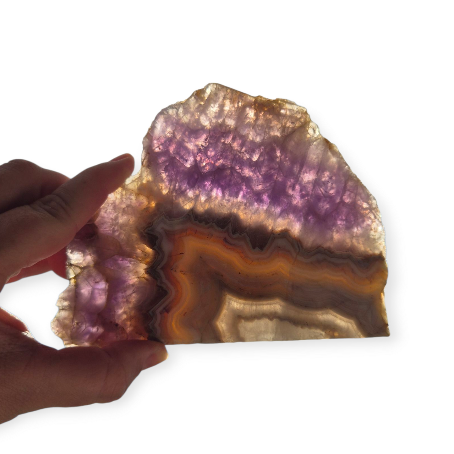 Crystals - Amethyst with Agate Polished Slab
