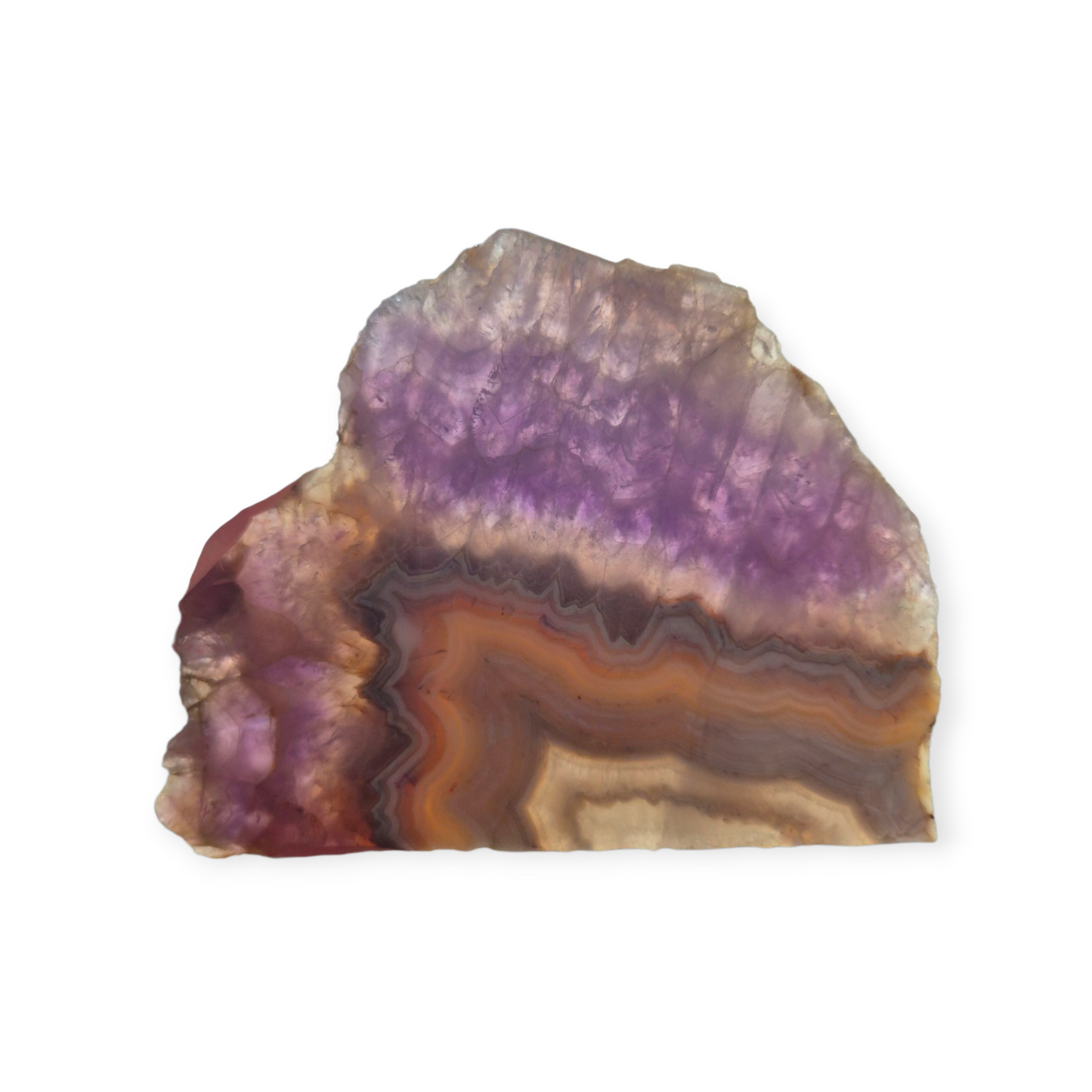 Crystals - Amethyst with Agate Polished Slab