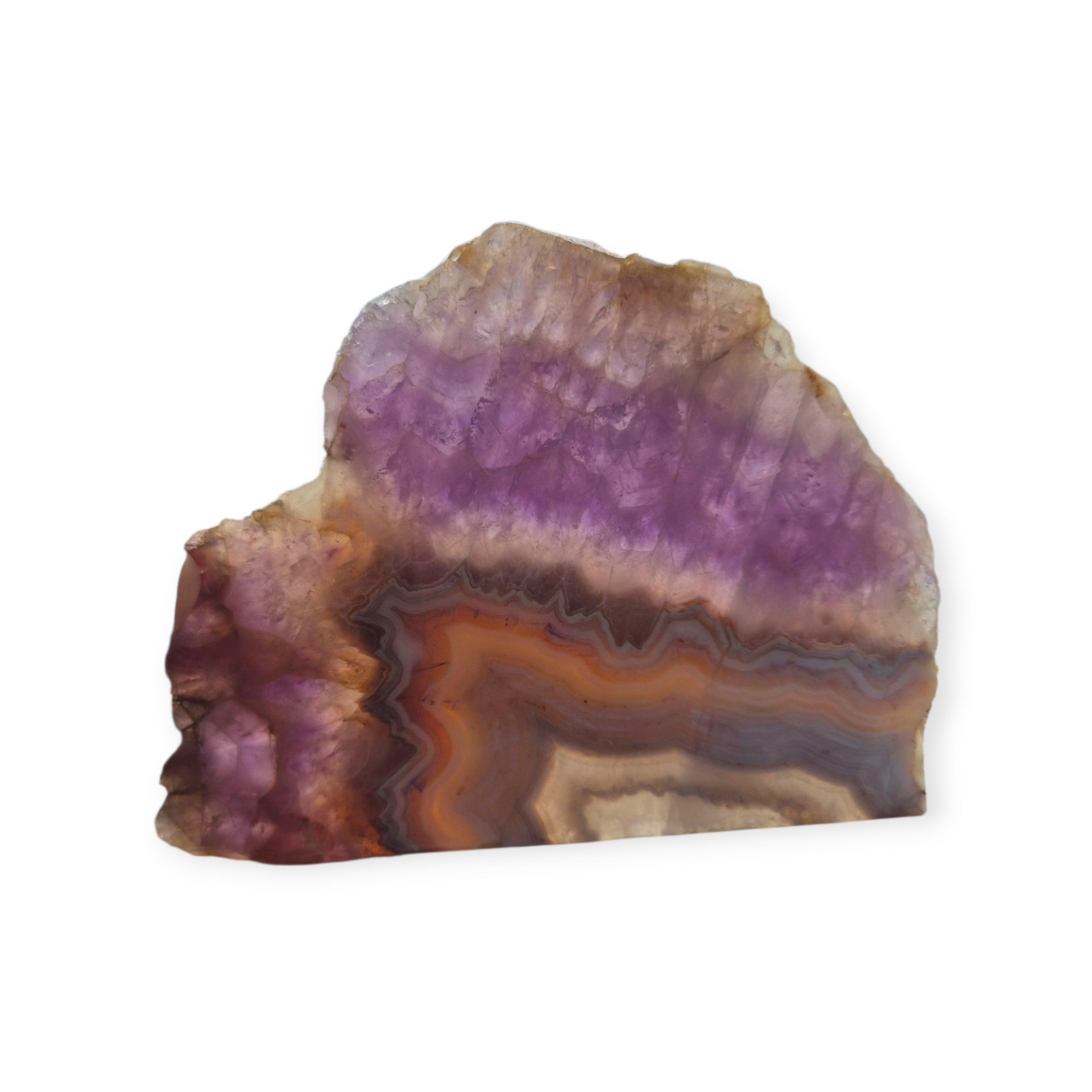 Crystals - Amethyst with Agate Polished Slab