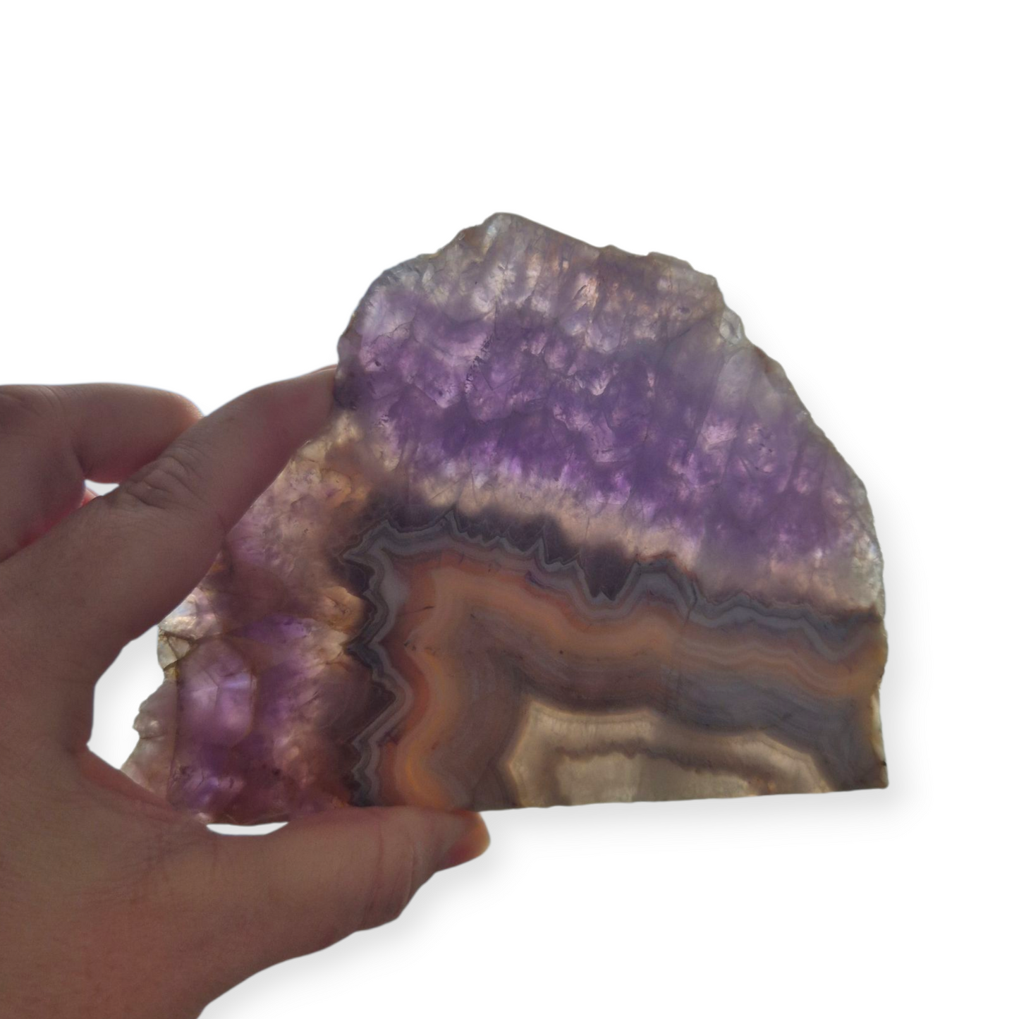 Crystals - Amethyst with Agate Polished Slab