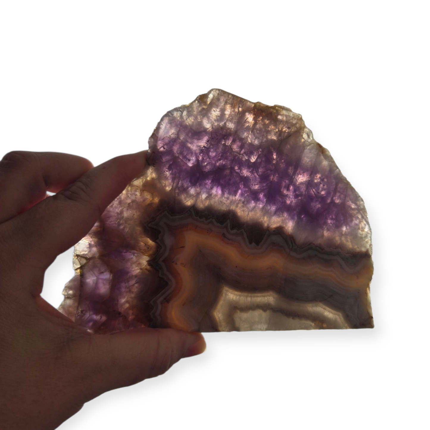 Crystals - Amethyst with Agate Polished Slab