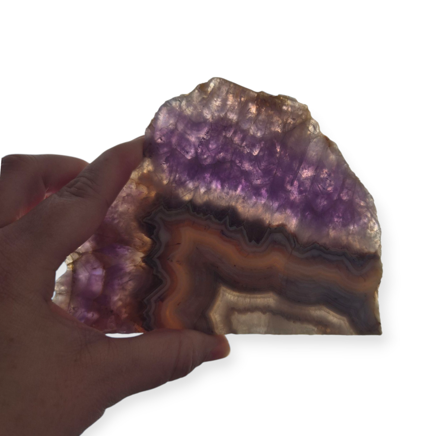 Crystals - Amethyst with Agate Polished Slab