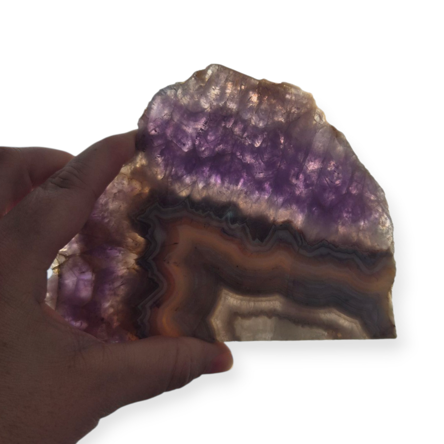 Crystals - Amethyst with Agate Polished Slab