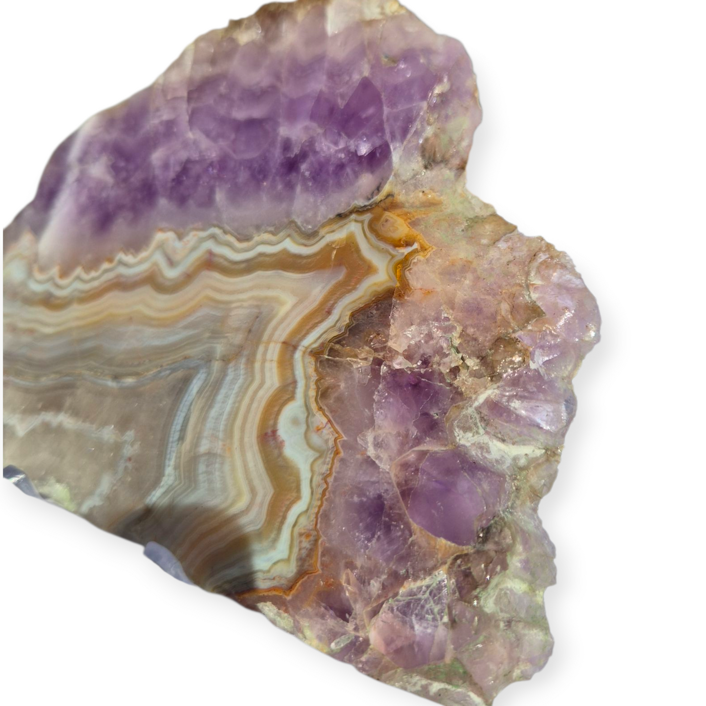Crystals - Amethyst with Agate Polished Slab