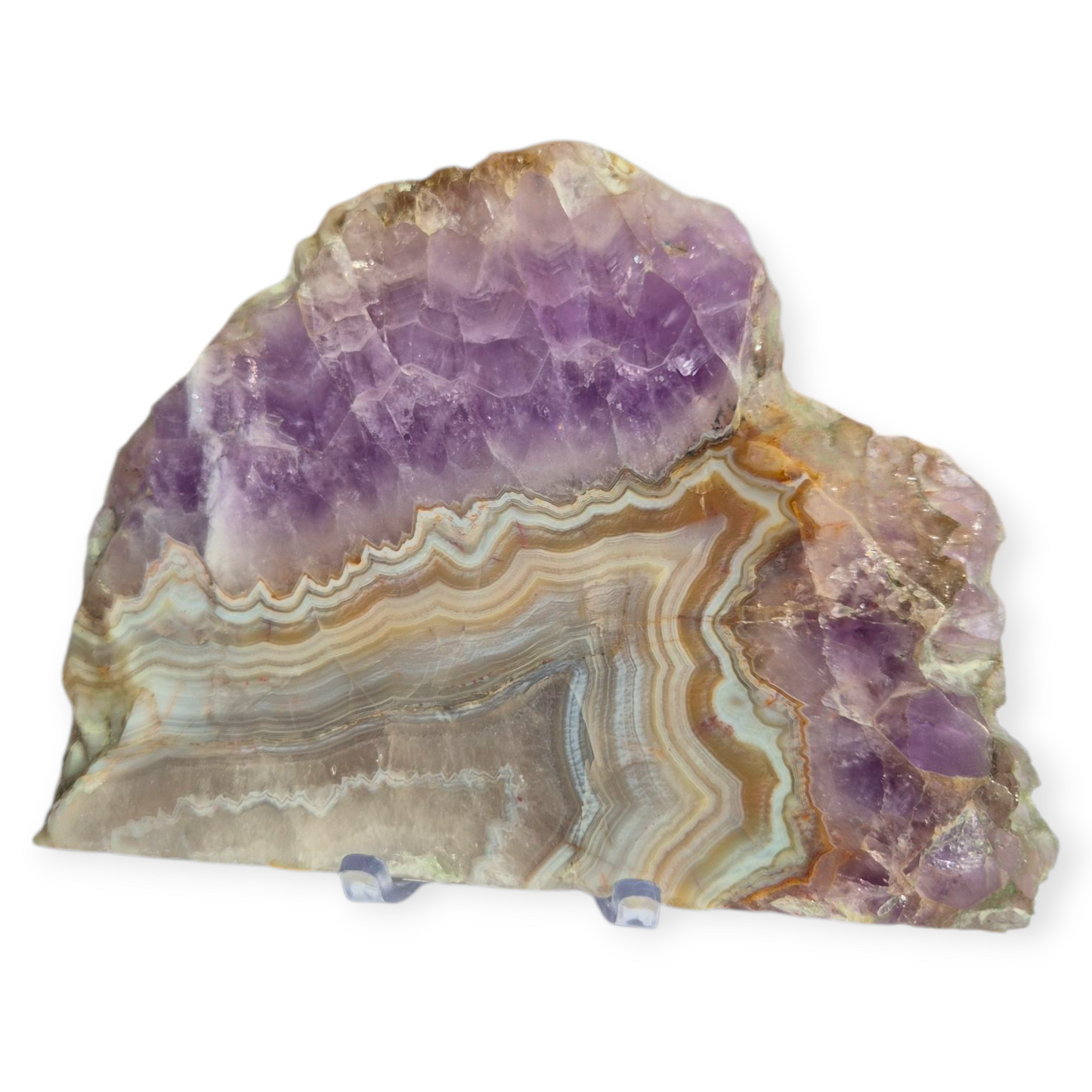 Crystals - Amethyst with Agate Polished Slab