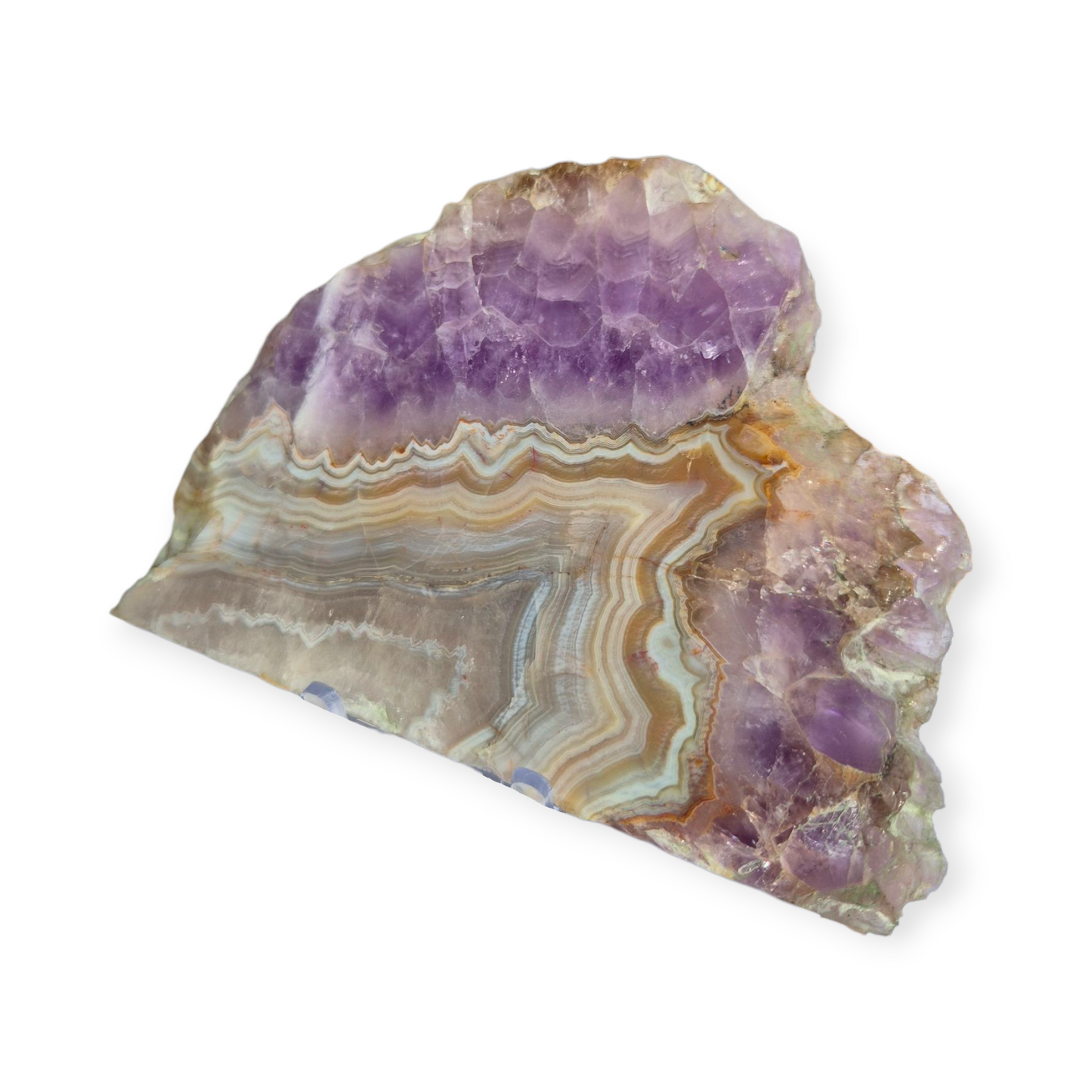 Crystals - Amethyst with Agate Polished Slab