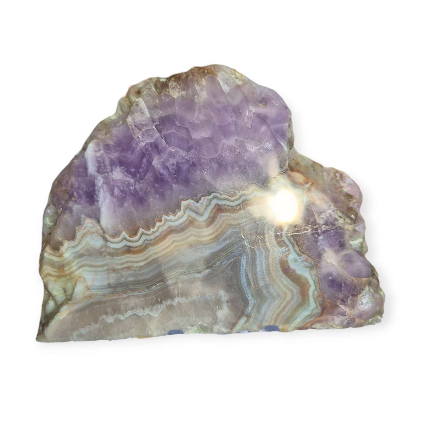 Crystals - Amethyst with Agate Polished Slab