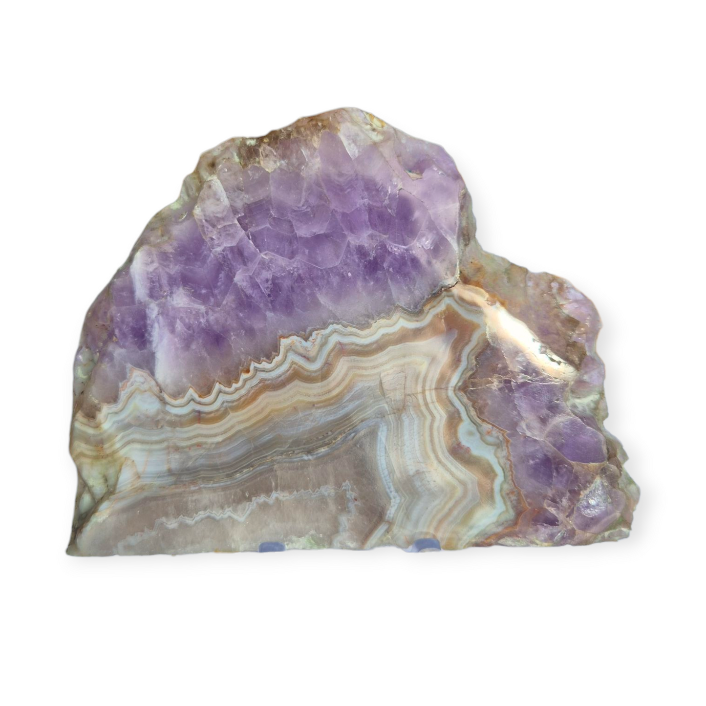Crystals - Amethyst with Agate Polished Slab
