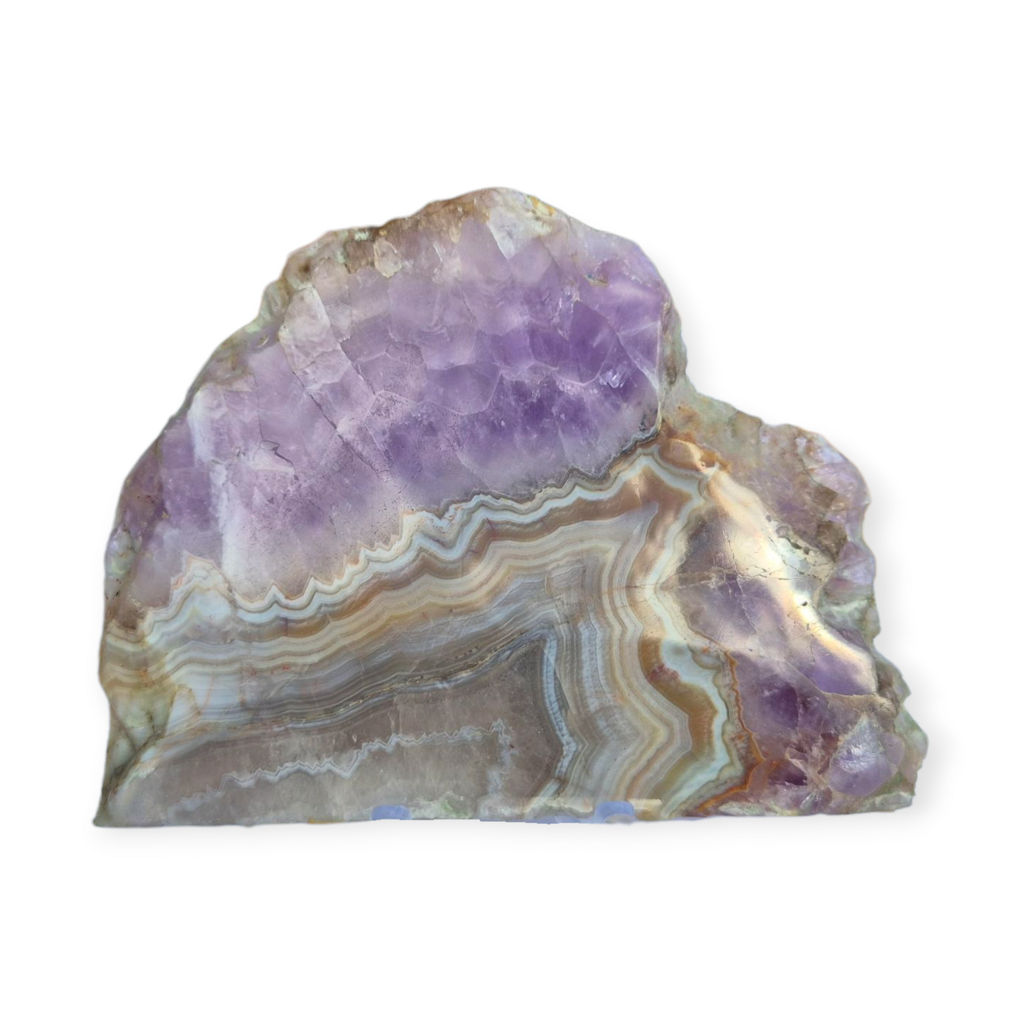 Crystals - Amethyst with Agate Polished Slab