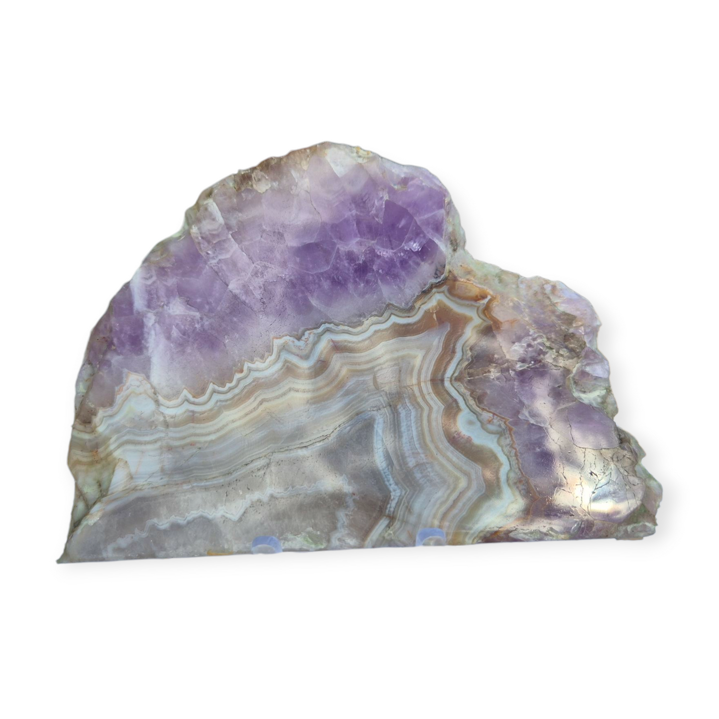 Crystals - Amethyst with Agate Polished Slab