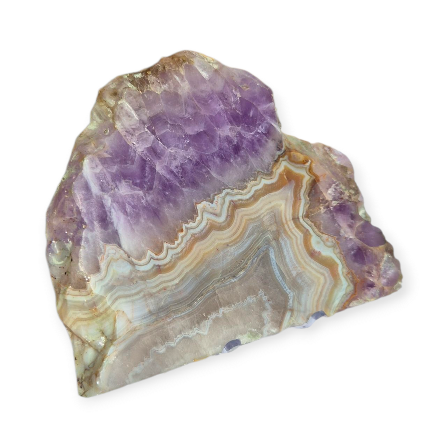 Crystals - Amethyst with Agate Polished Slab