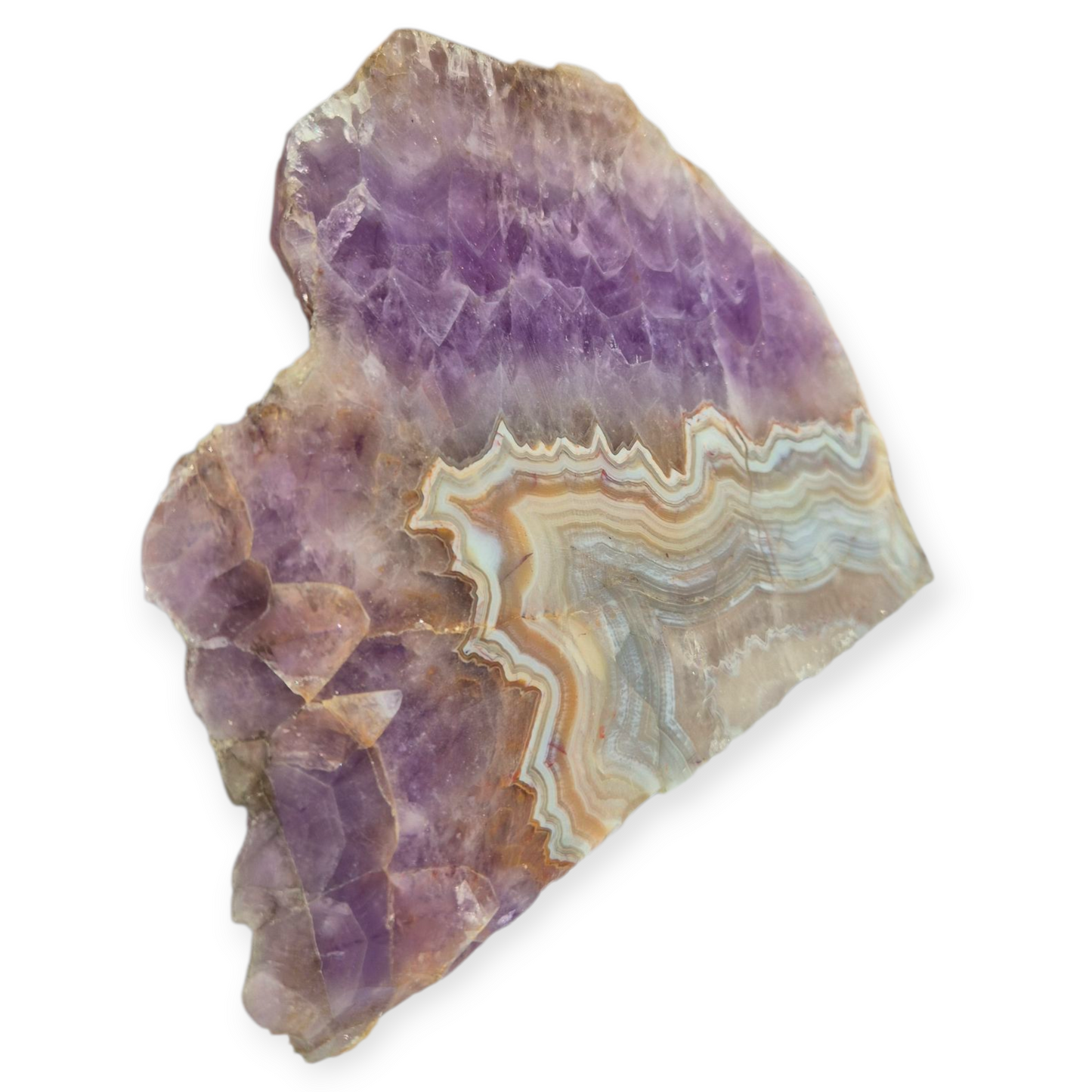 Crystals - Amethyst with Agate Polished Slab