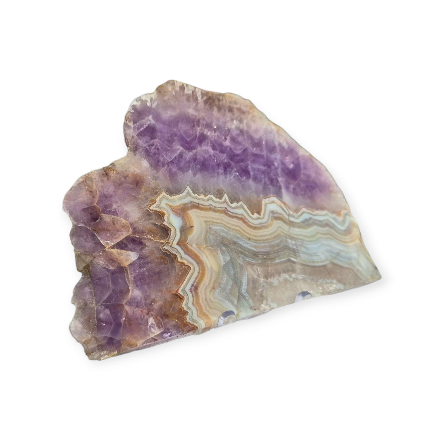Crystals - Amethyst with Agate Polished Slab