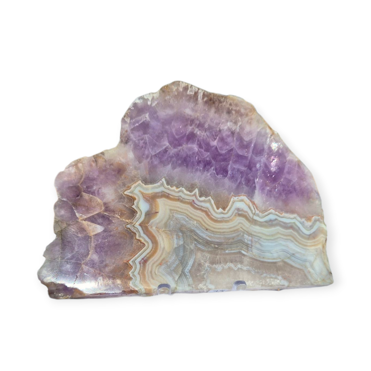 Crystals - Amethyst with Agate Polished Slab