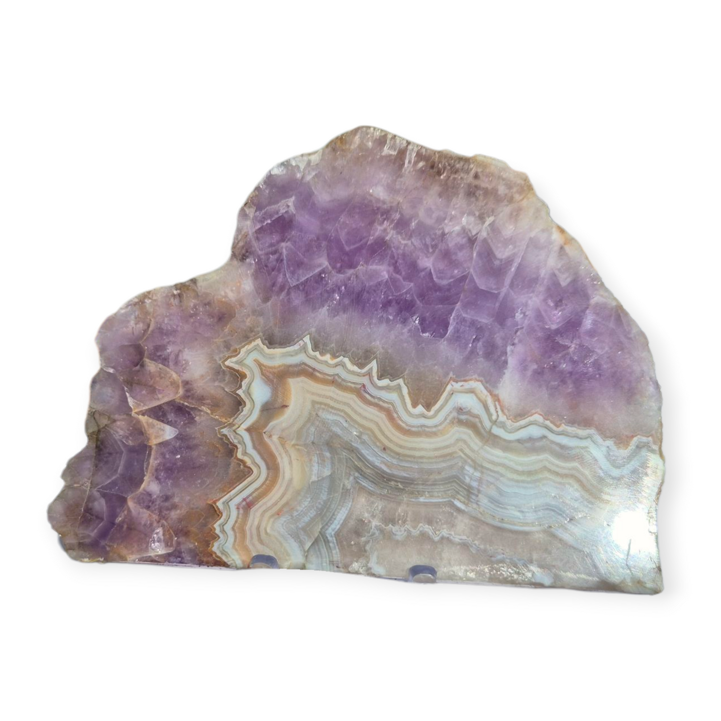 Crystals - Amethyst with Agate Polished Slab