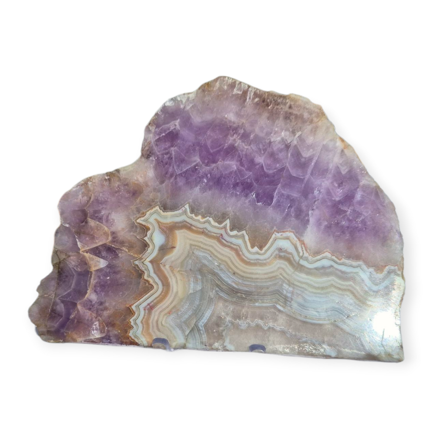 Crystals - Amethyst with Agate Polished Slab