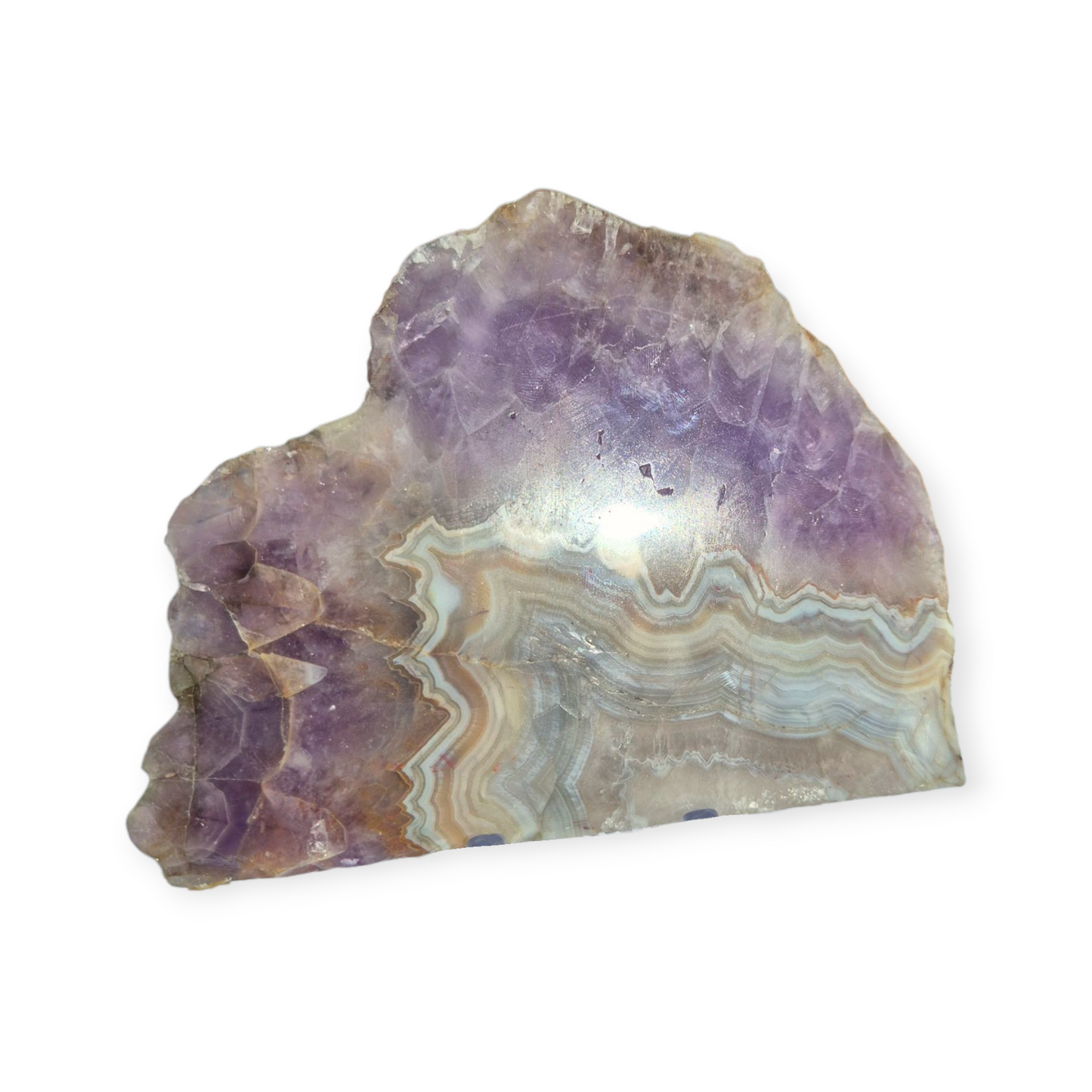 Crystals - Amethyst with Agate Polished Slab