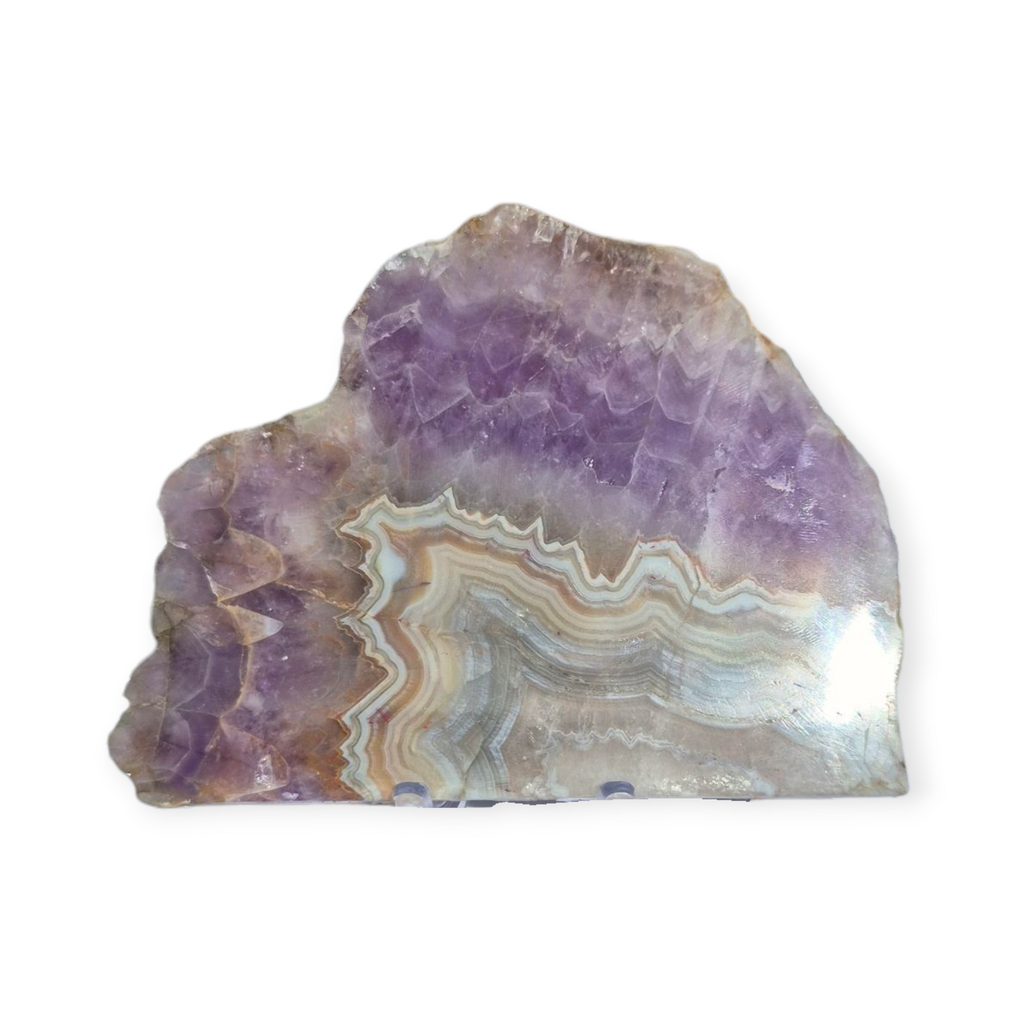 Crystals - Amethyst with Agate Polished Slab