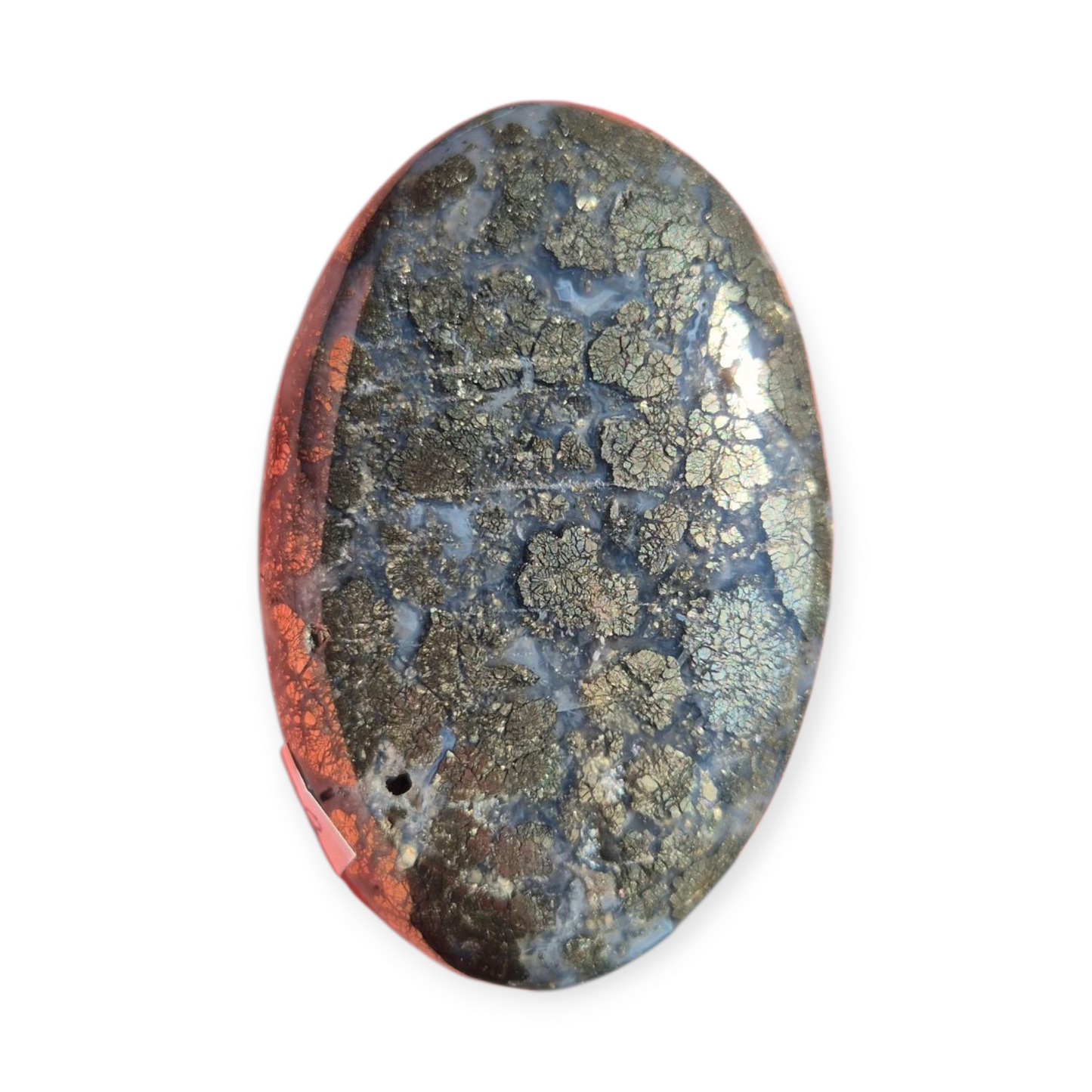 Crystals - Pyrite (in Chalcedony) Palmstone