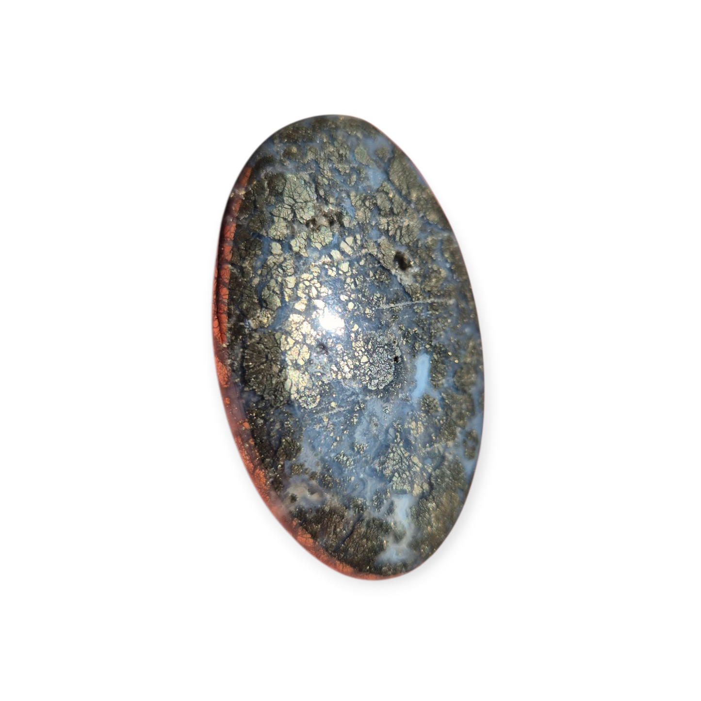Crystals - Pyrite (in Chalcedony) Palmstone