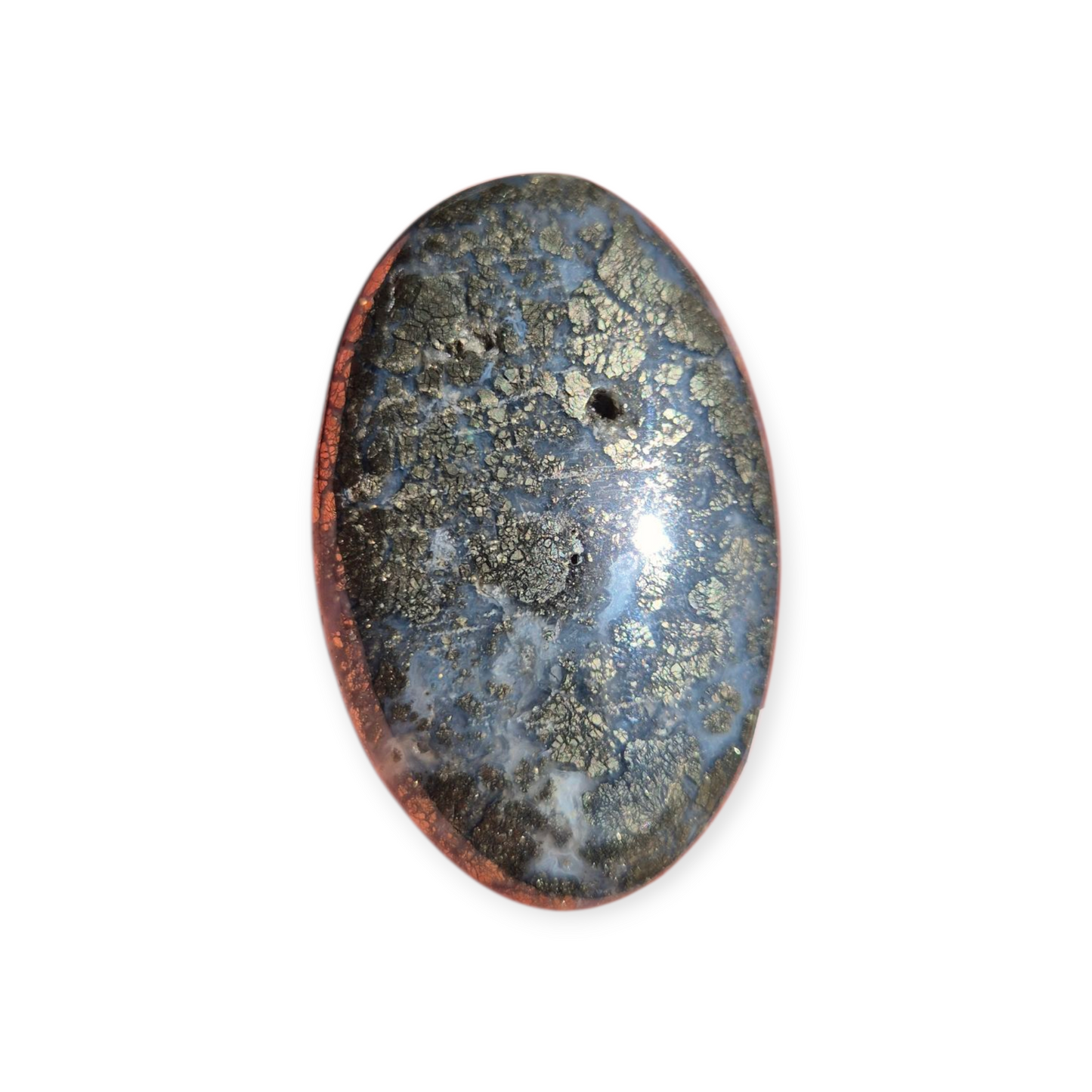 Crystals - Pyrite (in Chalcedony) Palmstone