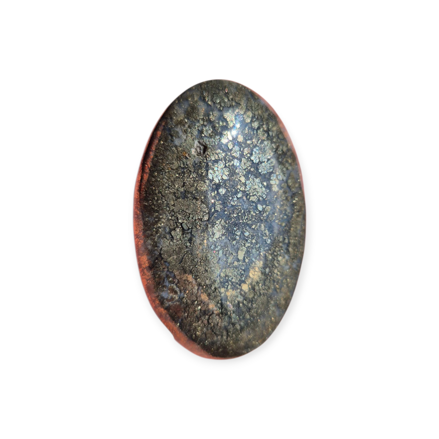Crystals - Pyrite (in Chalcedony) Palmstone