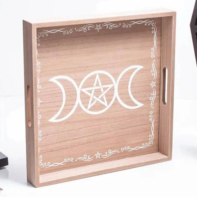 Wooden Triple Moon Tray