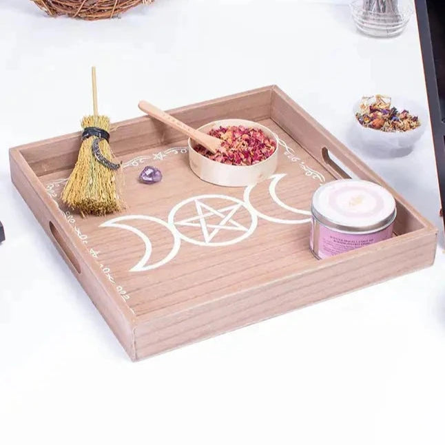 Wooden Triple Moon Tray