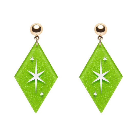 Erstwilder - Atomic Diamond Drop Earrings - Green