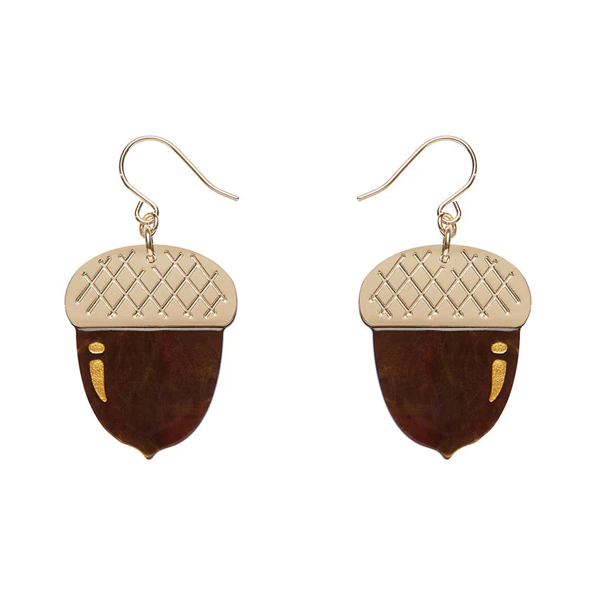 Erstwilder - Acorn Drop Earrings - Brown