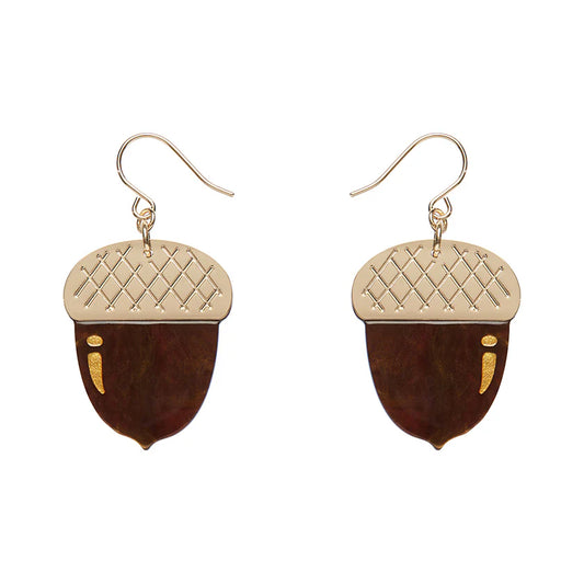 Erstwilder - Acorn Drop Earrings - Brown