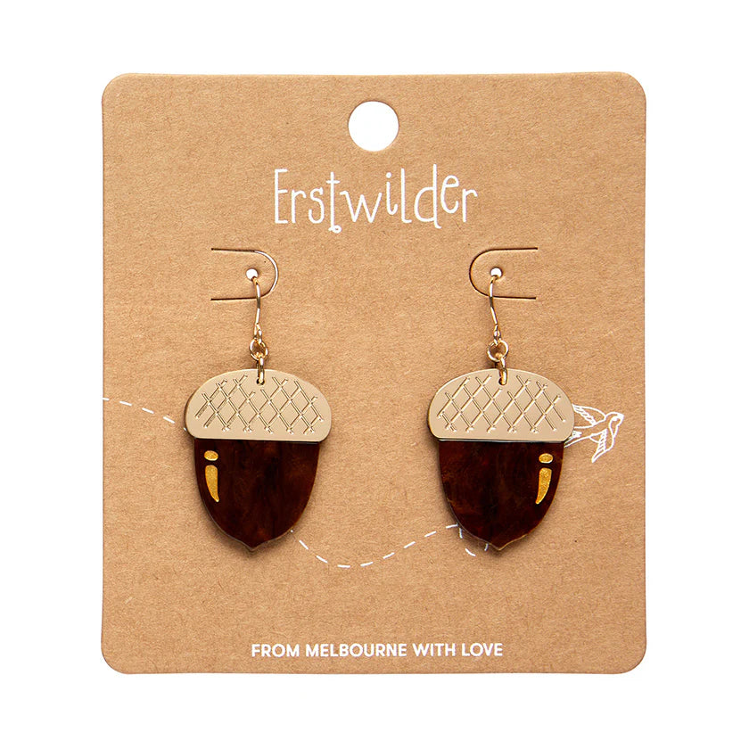 Erstwilder - Acorn Drop Earrings - Brown
