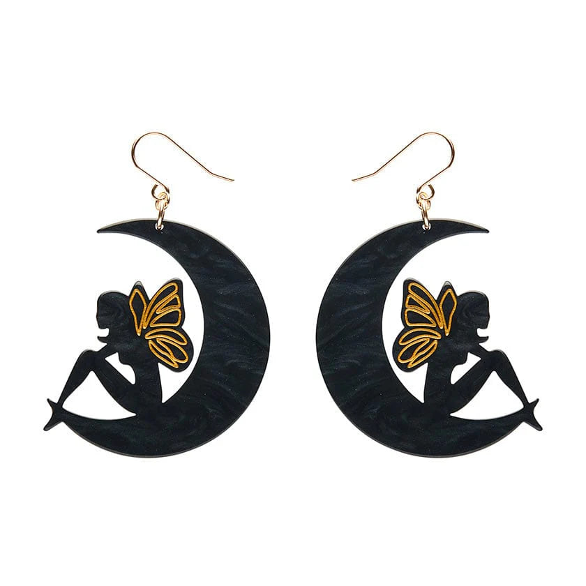 Erstwilder - Fairy Moon Drop Essential Earrings - Black