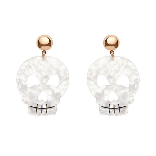 Erstwilder - Skull Ripple Statement Earrings - White