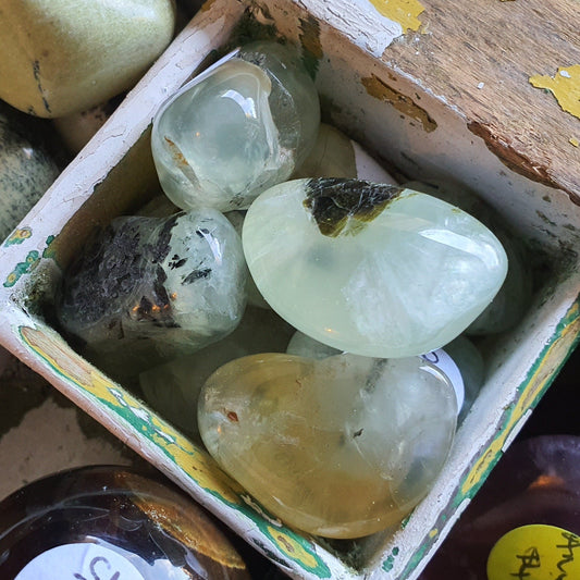 Crystals - Prehnite (with Epidote) Tumbled Stone