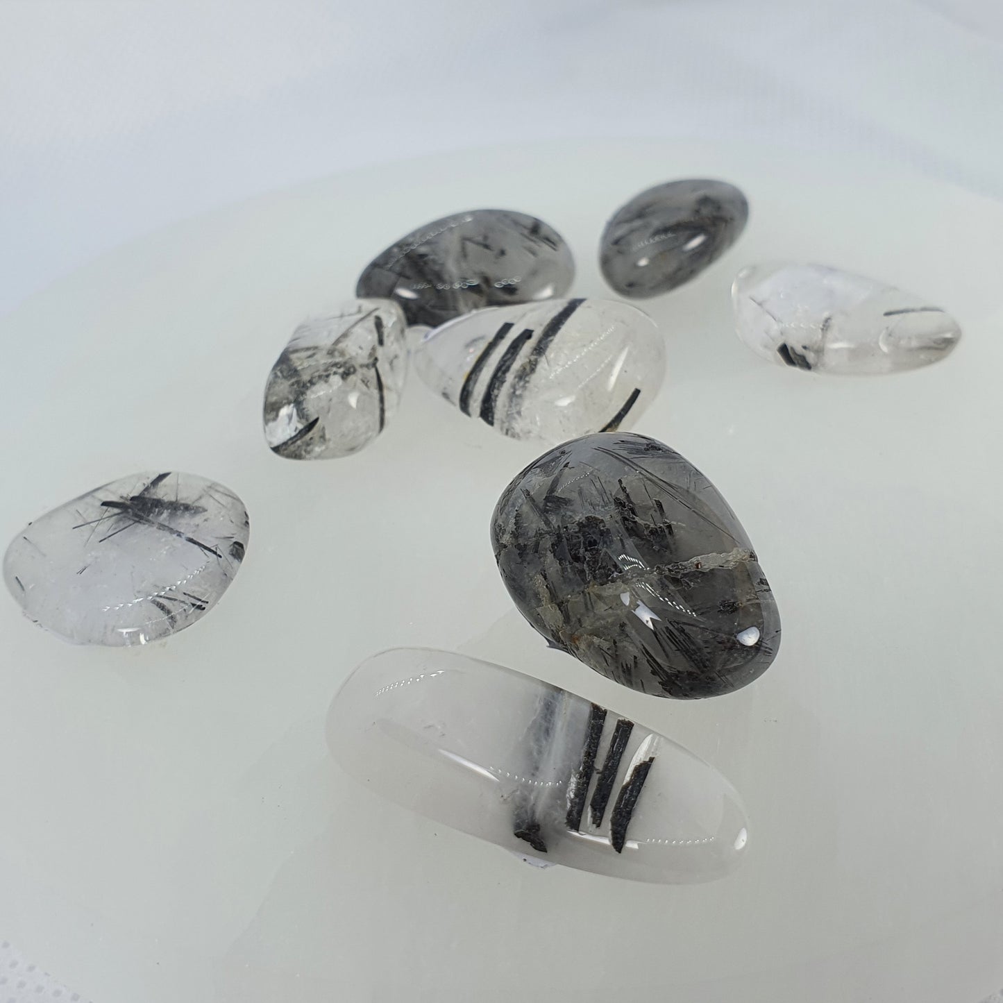Crystals - Tourmalinated Quartz Tumbled Stone