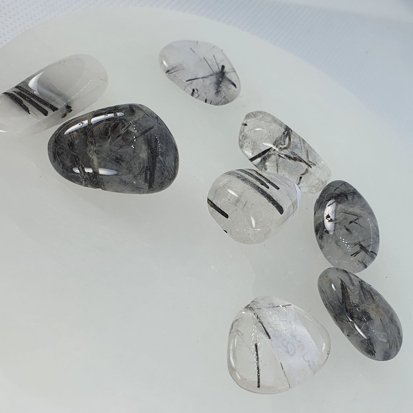 Crystals - Tourmalinated Quartz Tumbled Stone