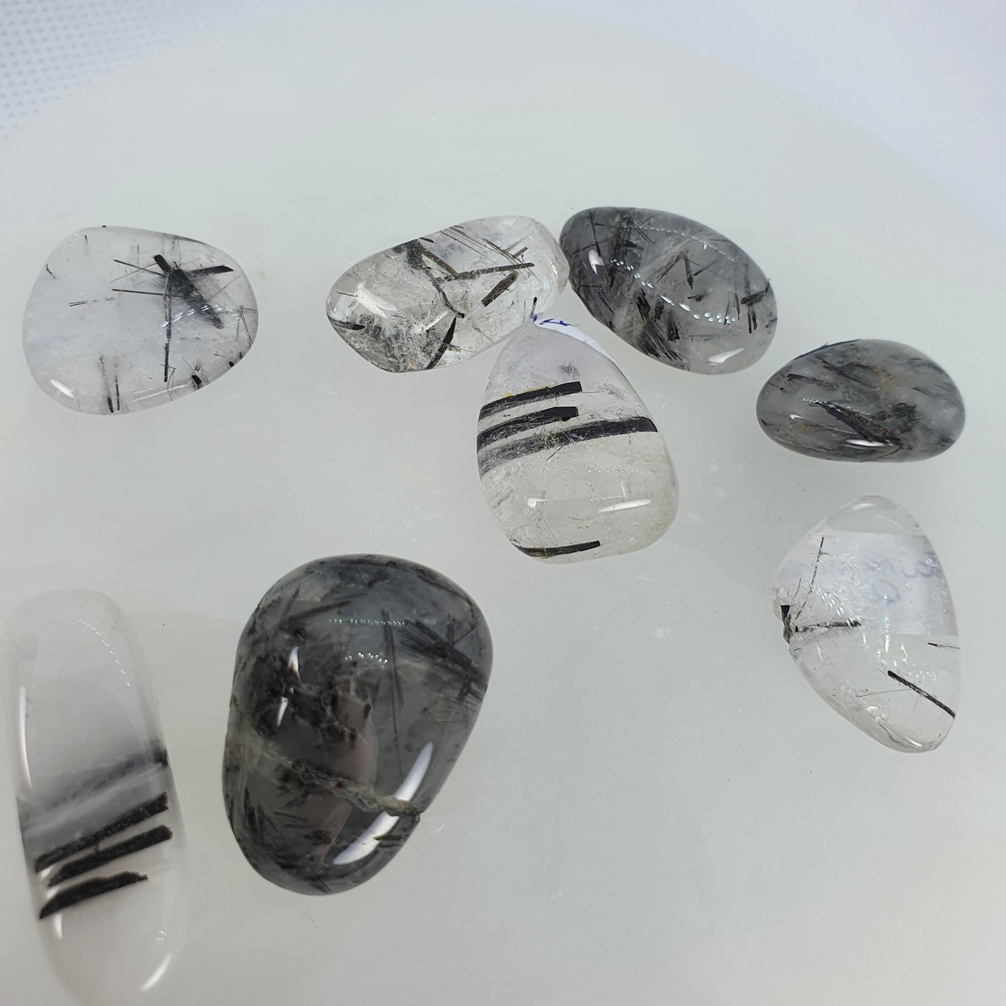 Crystals - Tourmalinated Quartz Tumbled Stone