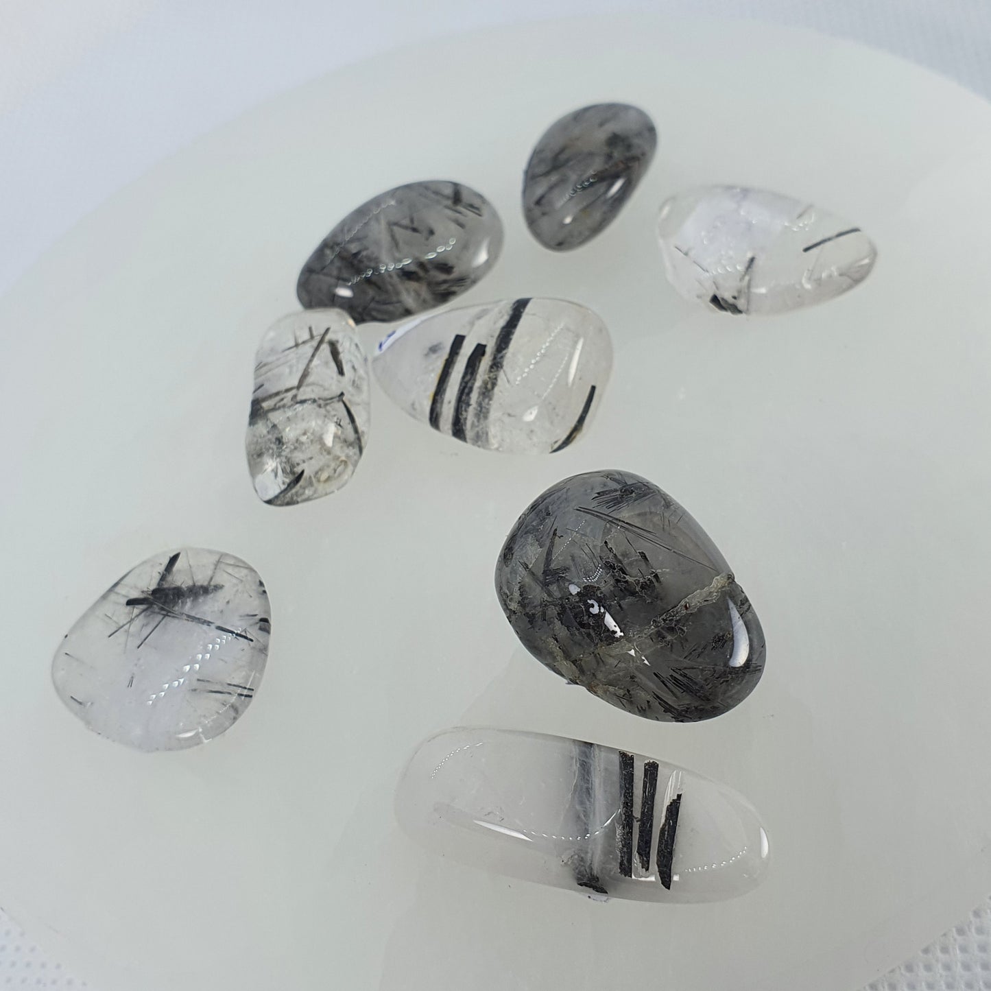 Crystals - Tourmalinated Quartz Tumbled Stone
