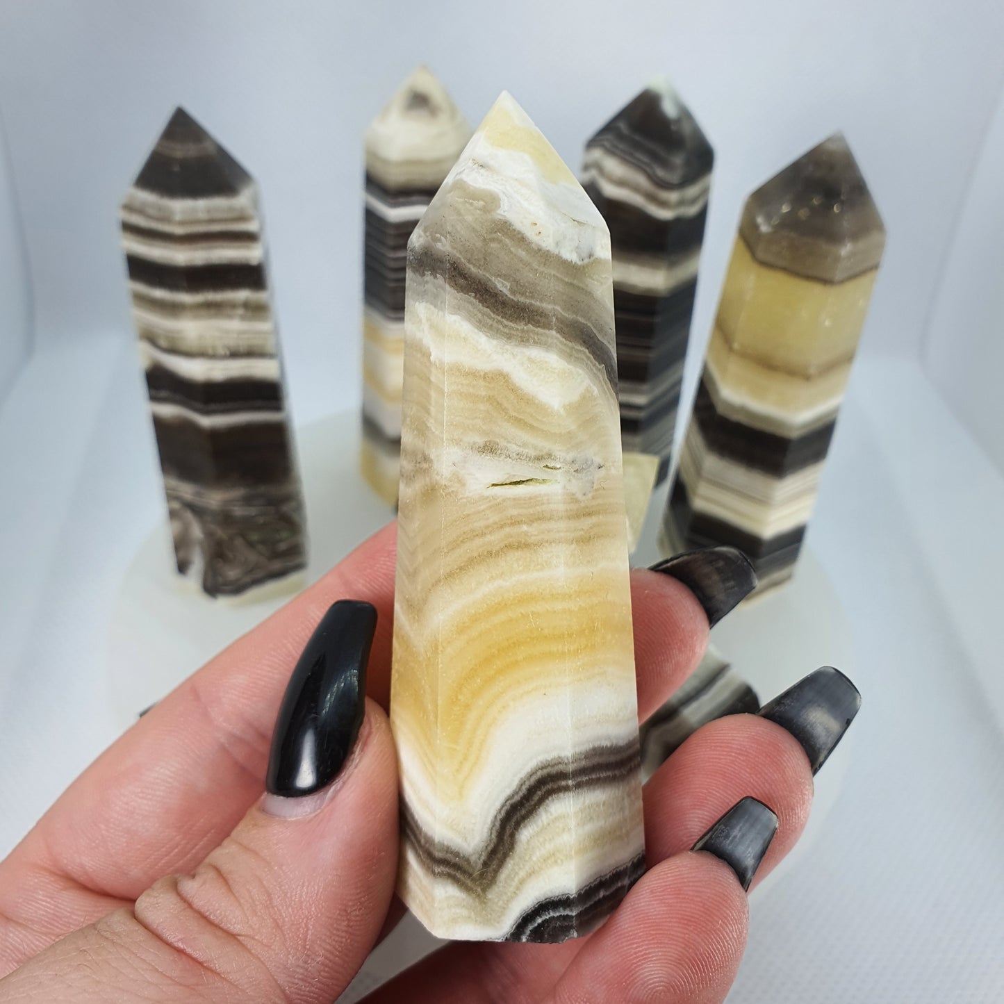 Crystals - Zebra Calcite Points